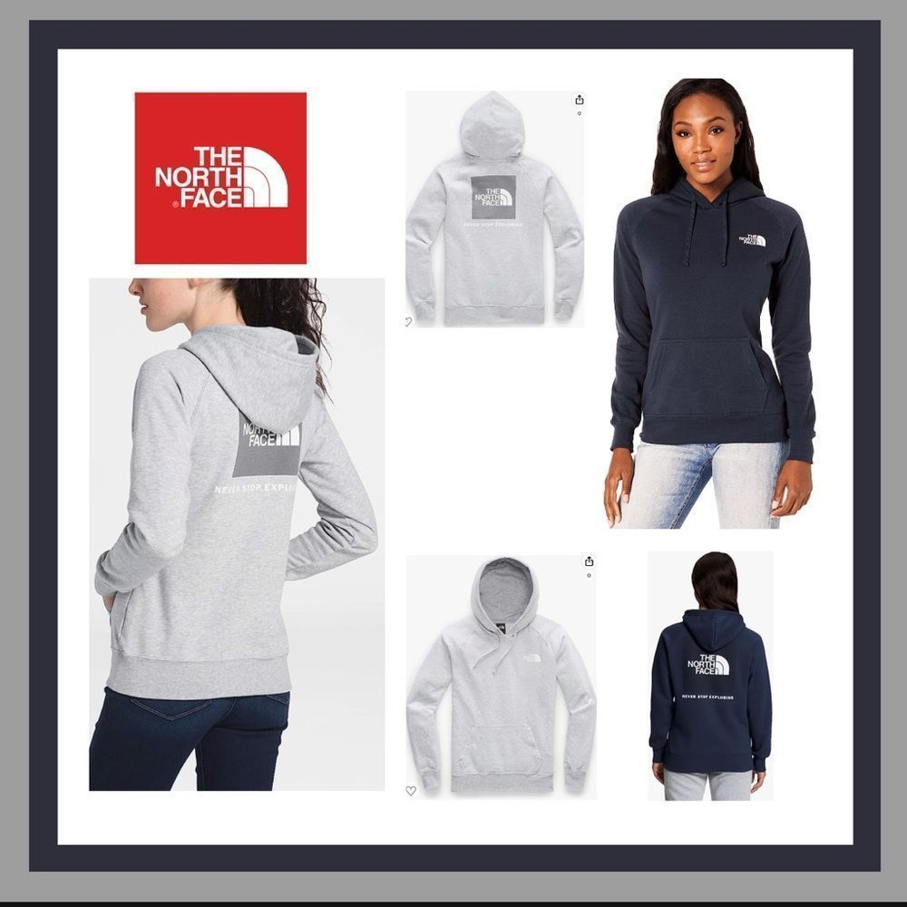 The North Face Set of 2 Red Box Pullover Hoodie, TNF Light Grey Navy Blue Size L